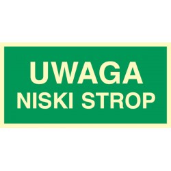 Znak: Uwaga niski strop