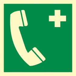 Znak: Telefon alarmowy ISO...