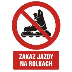 Znak: Zakaz jazdy na rolkach