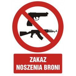 Znak: Zakaz noszenia broni