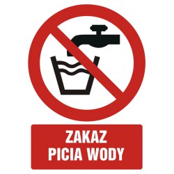 Znak: Zakaz picia wody