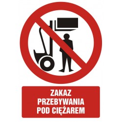 Znak: Zakaz przebywania pod...