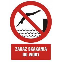 Znak: Zakaz skakania do wody