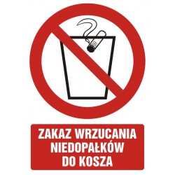 Znak: Zakaz wrzucania...