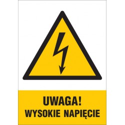 Znak: Uwaga wysokie napięcie