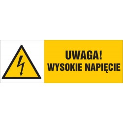 Znak: Uwaga wysokie napięcie