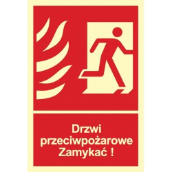 Znak: Drzwi przeciwpożarowe...