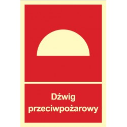 Znak: Dźwig przeciwpożarowy