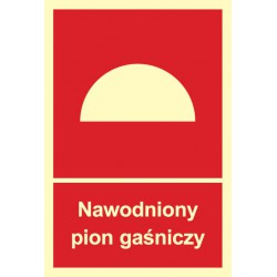 Znak: Nawodniony pion gaśniczy